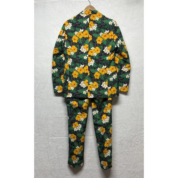 OppoSuits Tropical Treasure 2 Pc. Black Floral Suit Men’s Size 38 - Picture 3 of 16